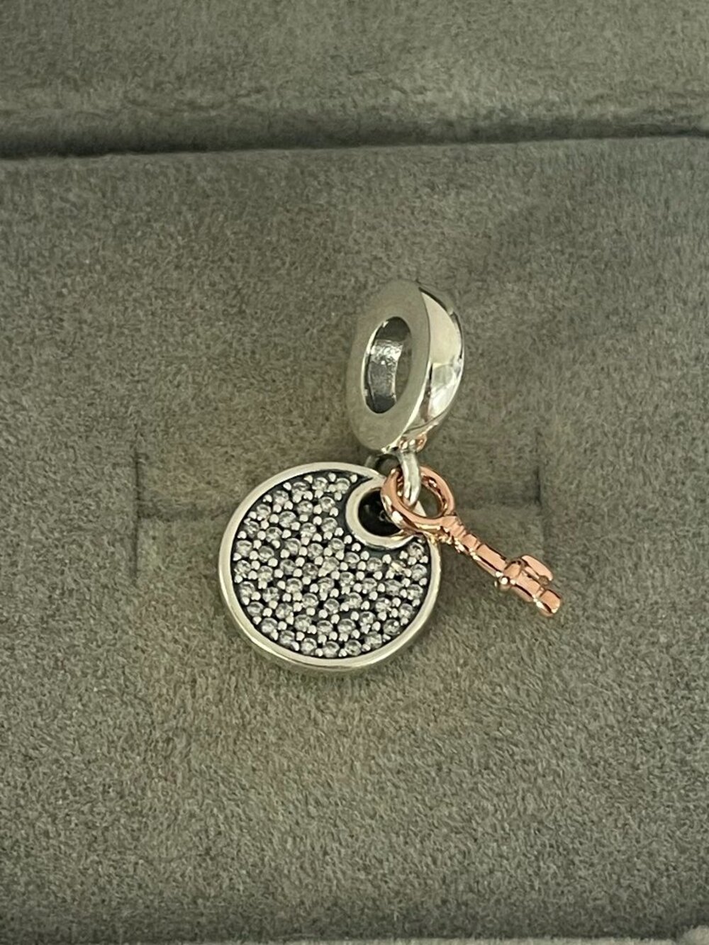 Pandora Two-tone Key to Happiness Double Dangle Charm